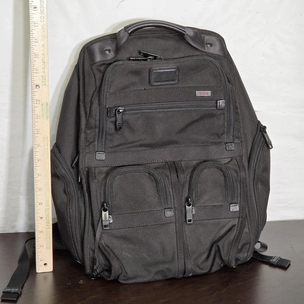 Tumi Backpack Black Alpha Business Compact Laptop Brief Pack Nylon Ballistic Bag